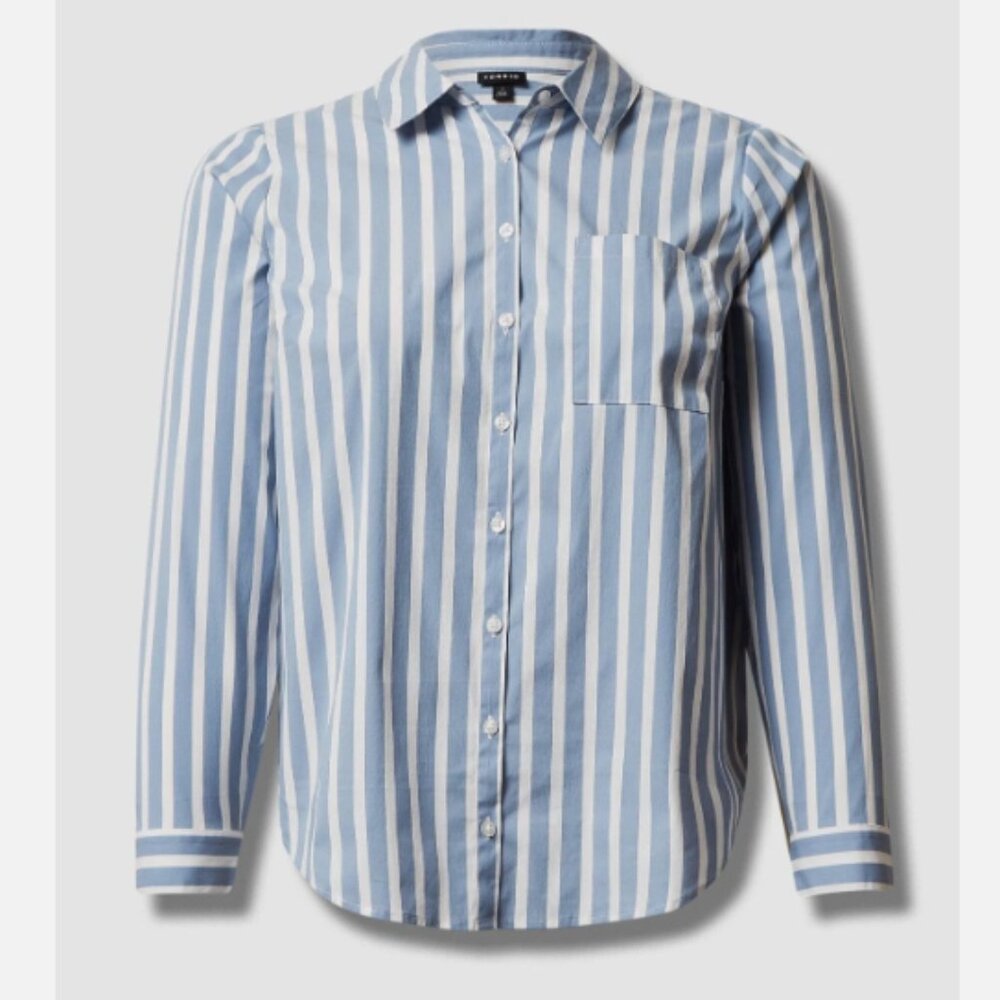 Torrid Madison Poplin Button-Up Long Sleeve Shirt 3X - Picture 3 of 10
